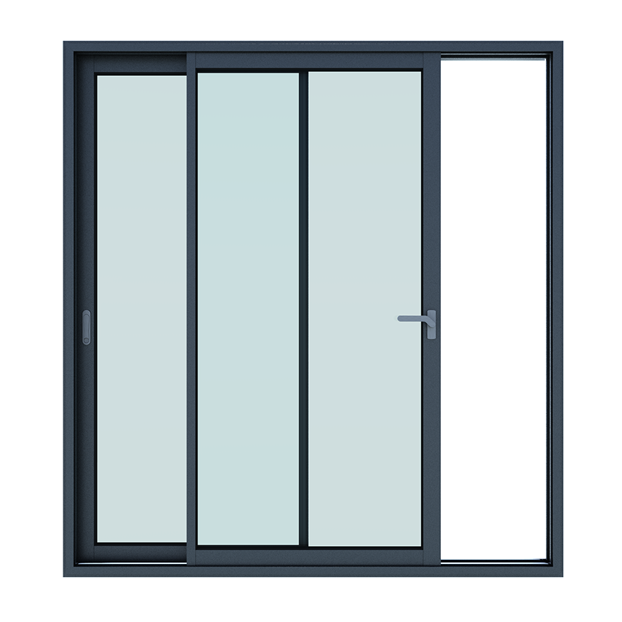 Fenêtre coulissante en PVC anthracite avec vitrage large - Fenetres Prix d'usine